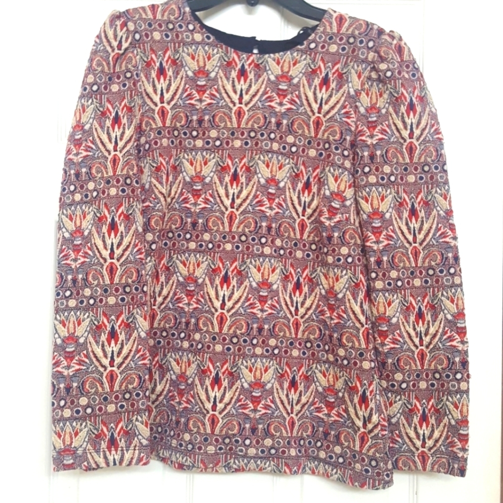 Zara Woman Decorative Long Sleeve Blouse